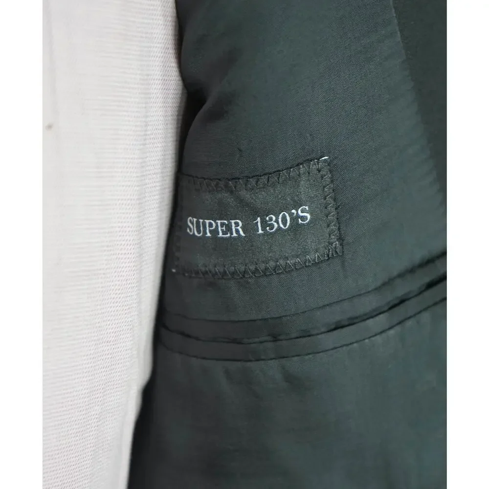 $1,495 EMPORIO ARMANI - Solid Black 130's Wool Blazer - 40R